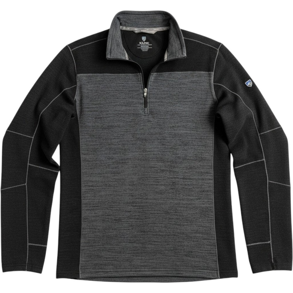 Kuhl Pullover Mens Medium Gray 1/4 Zip Long Sleeve Colorblock Fleece Hiking